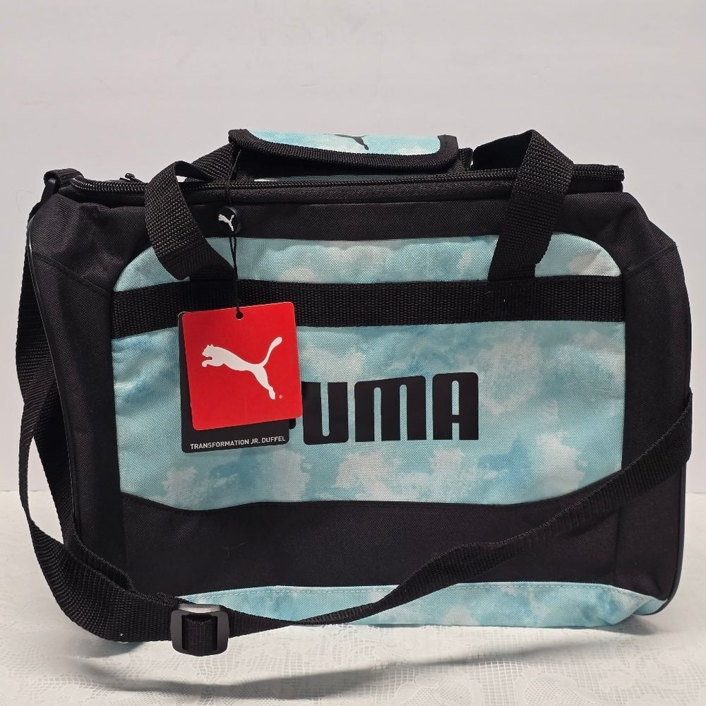 Puma Transformation Jr. Small Duffel Travel Bag Teal Black Unisex NWT